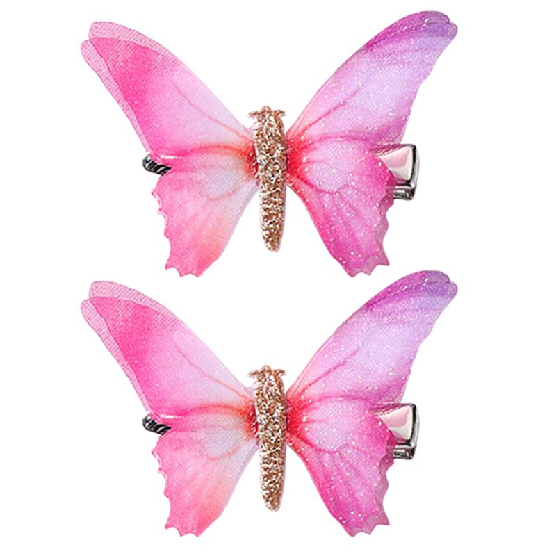1 par de pinzas de pelo creativas para niños, pasador decorativo brillante para el pelo de mariposa, pasador para el pelo, accesorios para el pelo de niños,: 4