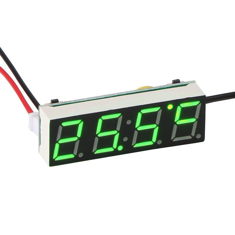 LED Temperature Clock Thermometer Voltmeter LED Display Digital Clock Digital Timer Green Blue Red Light: Green