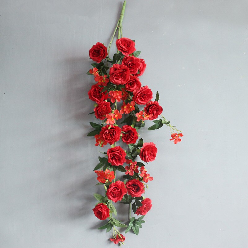 Decoración de pared de flores de ratán Rosa grande de lujo para sala de estar, fondo floral para , evento, cumpleaños, decoraciones para salón de boda flores: B