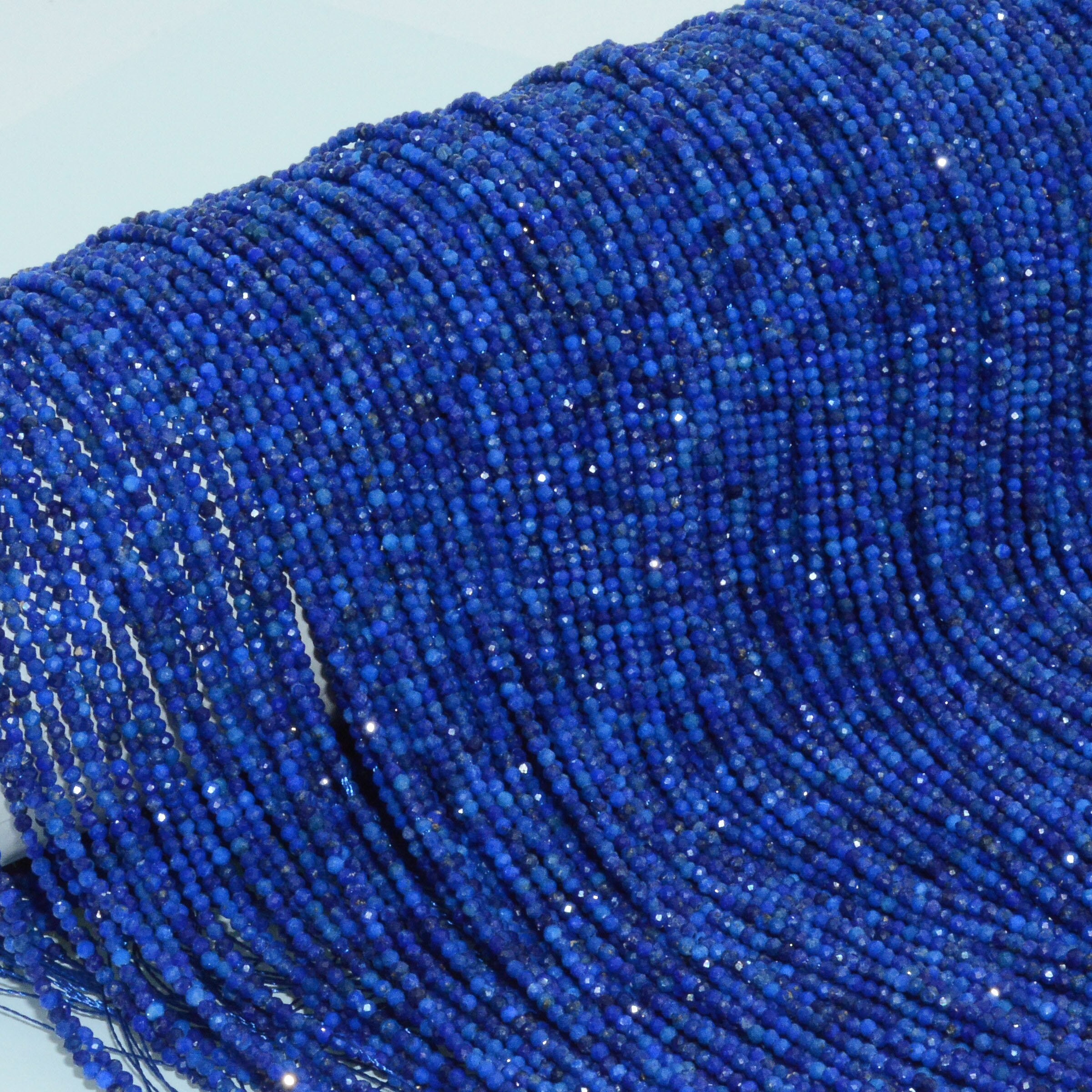 Natural Lapis Lazuli Faceted Round Beads 2mm