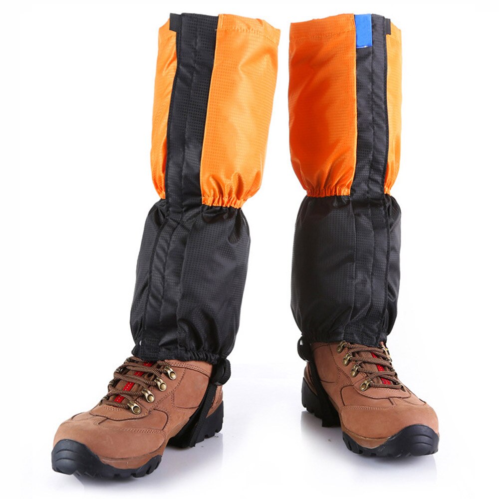 Tenneight vinter fleece vandtæt udendørs cykling skiløb vandrestøvler sko dække sne gamacher klatring benovertræk udstyr: Fleece orange