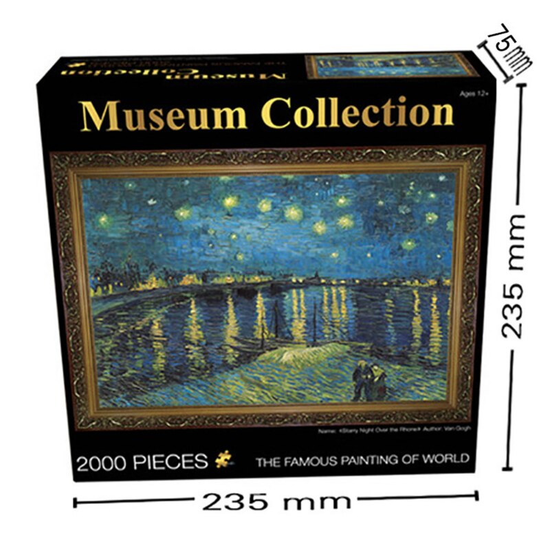 14 tipo di Adulto 2000 Pezzi Del Mondo della Pittura A Olio di Puzzle Difficile Famosa Notte Stellata Carta Più Spessa Di Puzzle Regalo Di Natale per il Bambino