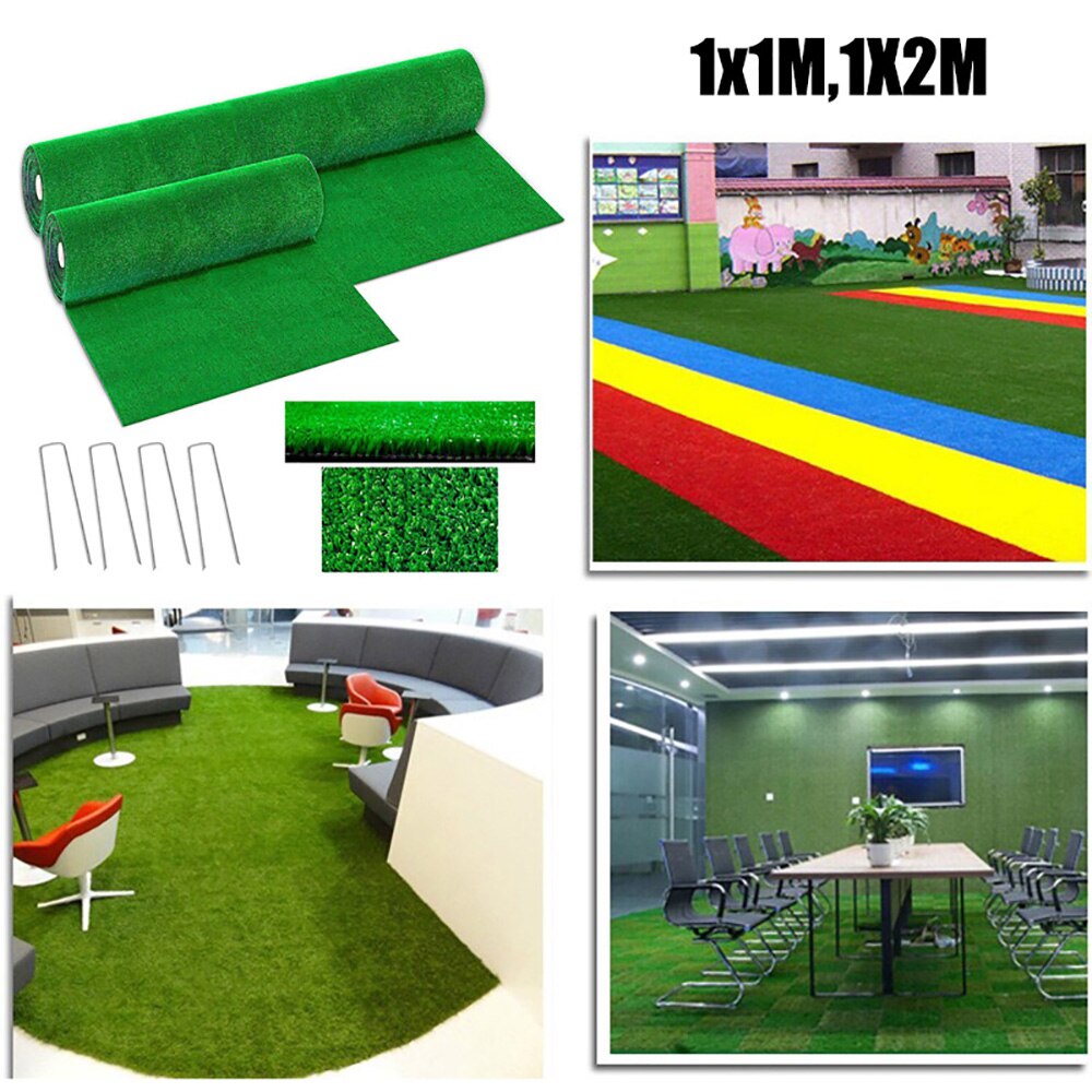 1*1m/2m groene kunstgras vloermatten synthetisch landschap gazon tuin tapijt pp+pe diy micro landschapsarchitectuur mini tuinieren rekwisieten