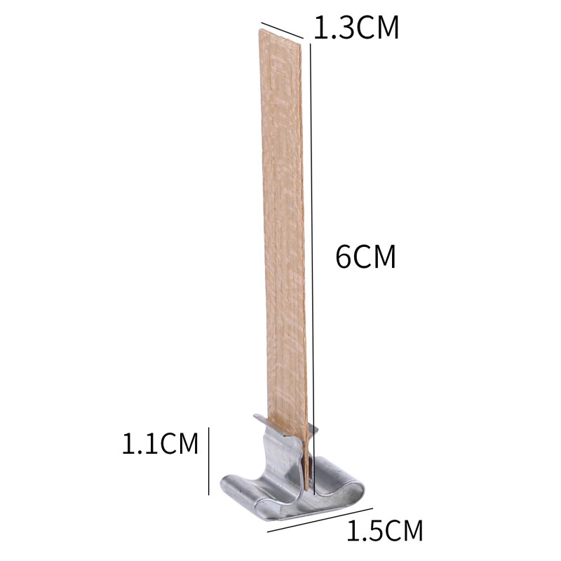 6-13cm Wooden Candles Wick With Sustainer Tab Candle Wick Core For DIY Candle Making Supplies Handmade Soy Parffin Wax Wick: 6 x 130 mm