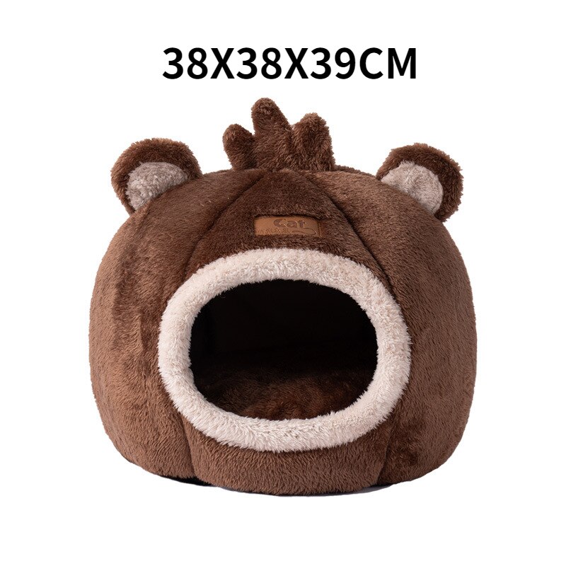 Cama cómoda para mascotas, cesta con alfombrilla pequeña para dormir profundamente en invierno, productos para casa de gatos, tienda de campaña para mascotas, cueva acogedora, camas para gatos para interiores, 2022: B-38X38X39CM