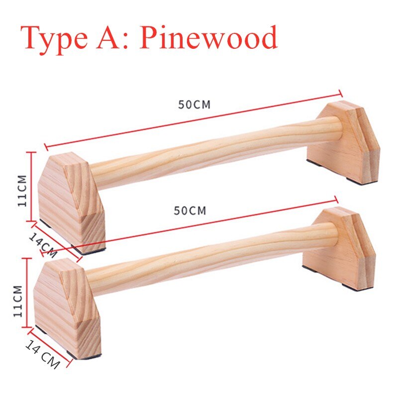 Tabla de flexiones de madera para hombre y mujer, barras de soporte de entrenamiento para Fitness, culturismo, equipos deportivos para el hogar: Type A 50cm
