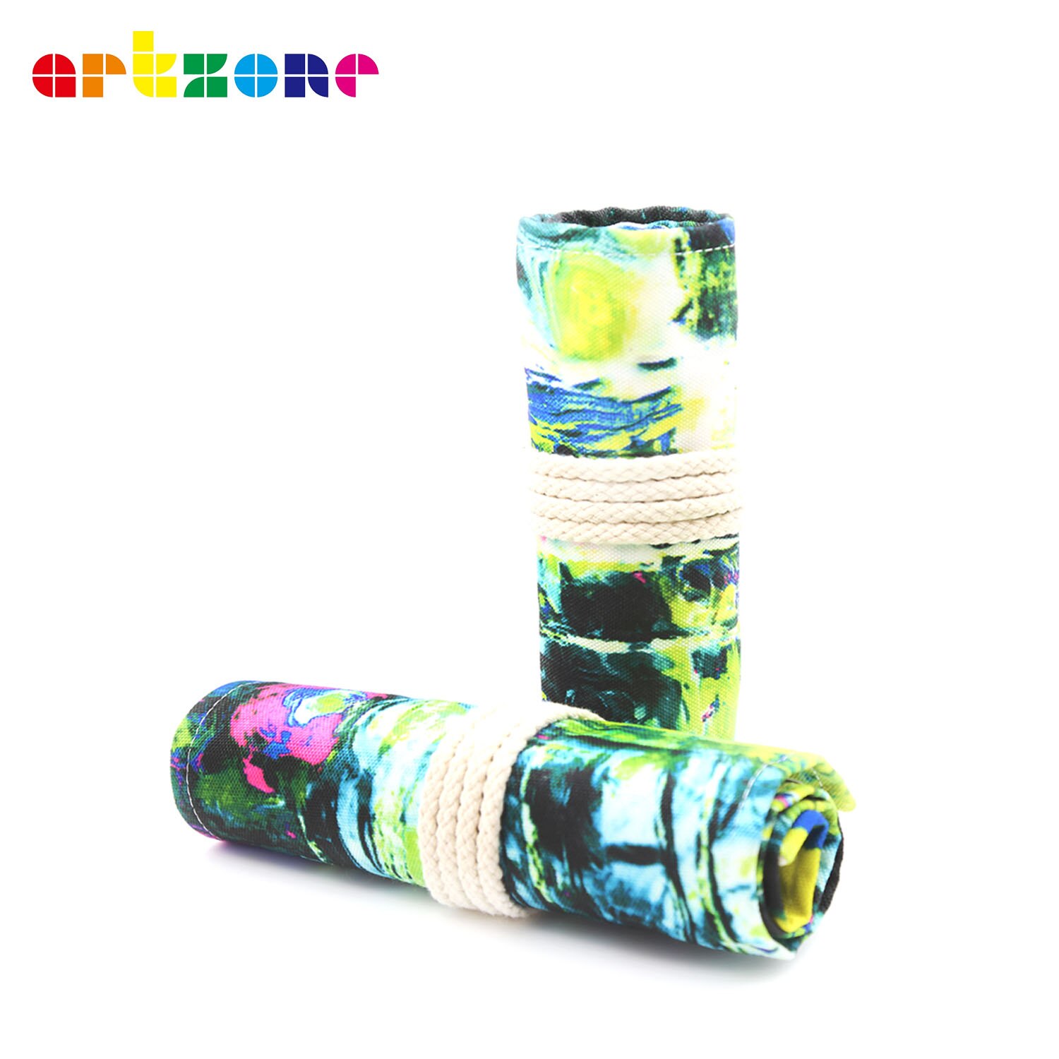 Pencil Case 48 Holes Canvas Wrap Roll Up Pencil Bag Pen Case Holder Storage Pouch Writing Supplies: B103-48 HOLES