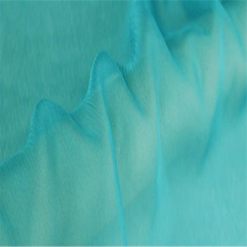 Tissu en mousseline de soie froissée , 5.5 m/m, 140cm, 54 pouces, crêpe Georgette de soie pour foulard: 16 light green