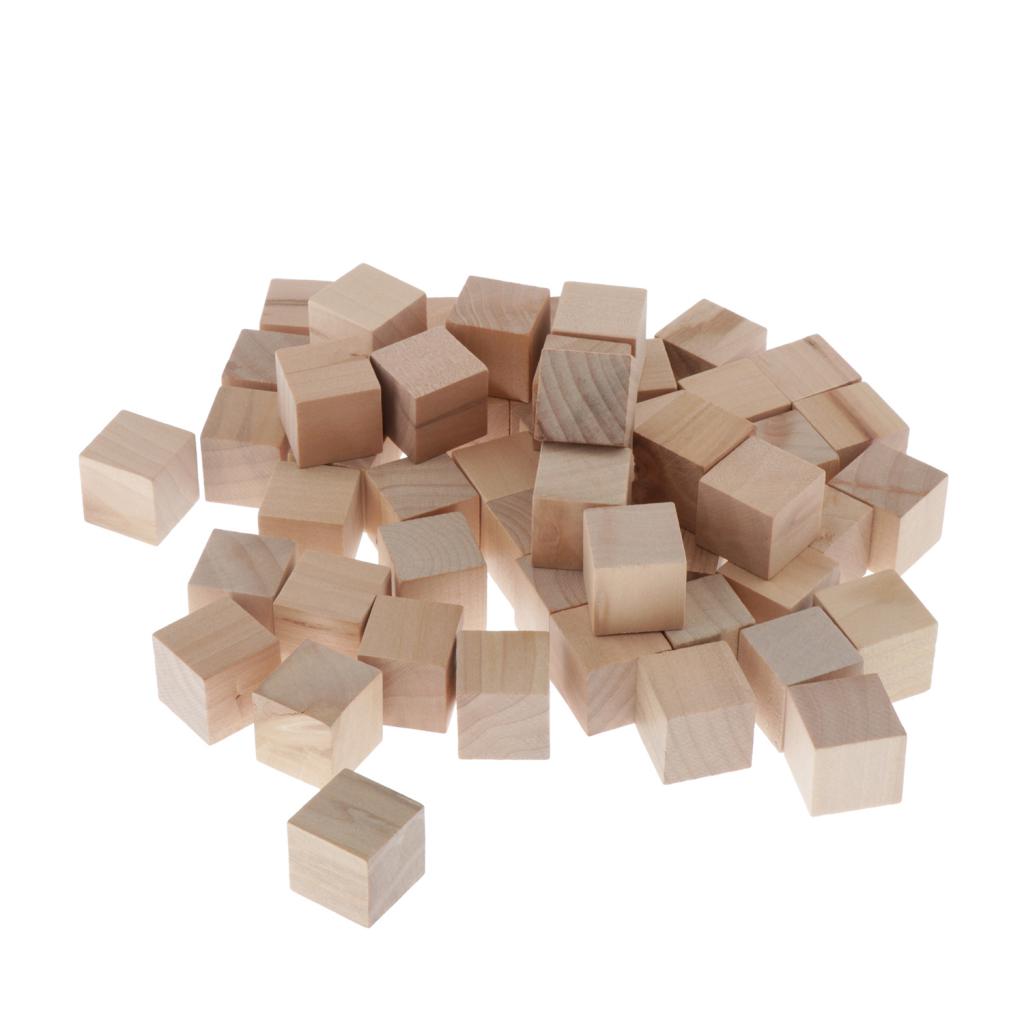 2Cm Houten Kubussen 50Pcs Onvoltooide Vierkante Houten Blokken Voor Kinderen Wiskunde Onderwijs Ambachten & Diy Projecten