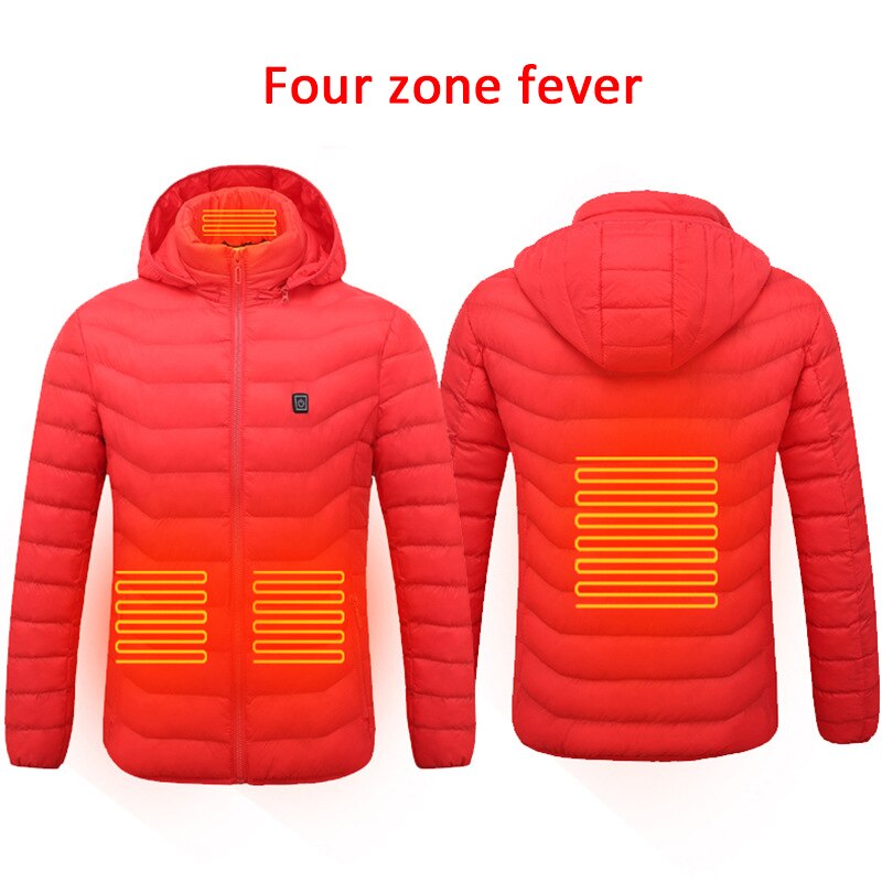 Unisex Heated Vest Washable Men Women Heating Clothing Thermal Warm Clothing Winter Heated Jackets Hiking Vests L-4XL: Red / XXXL