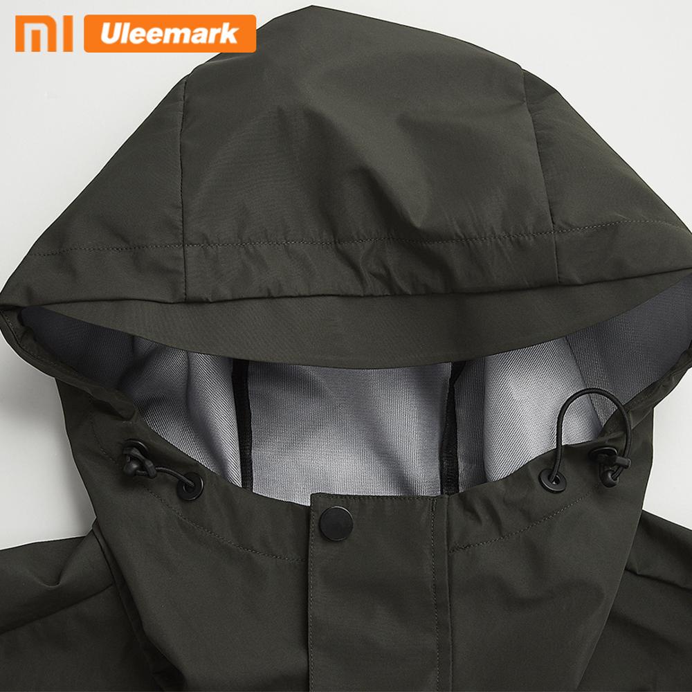 Chaqueta impermeable ligera para hombre Xiaomi, rompevientos para senderismo al aire libre, impermeable largo con capucha, Uleemark