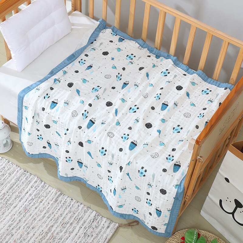 6 couches bébé emmailloter dans la couverture de bébé et emmailloter haute densité 100% coton bébé couvertures 150*200 tricoté bébé enfant poussette couverture: Airship 120150