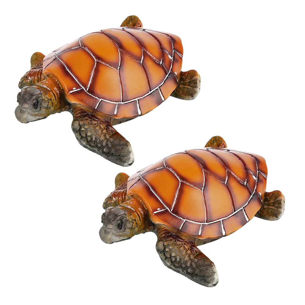 2pcs Resin Tortoise Underwater Aquarium Landscape Ornament Fish Tank Decorative Turtle: Default Title