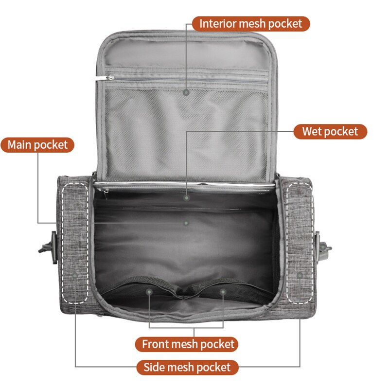 Mannen Vrouwen Waterdichte Oxford Handtas Pak Trolley Case Meerdere Zakken Reistas Droog Nat Scheiding Hand Bagage Tas XA563F