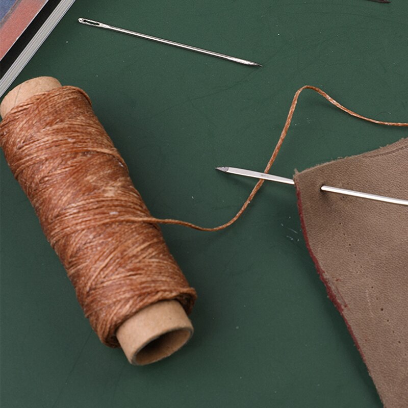Leather Sewing Working Kit Hand Sewing Needles Waxed Thread With Yarn Thread Scissor For DIY Leathercraf Tools