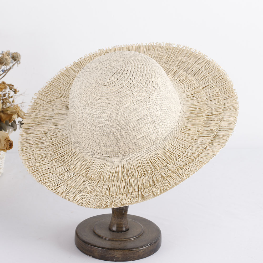 2023 Hoeden Voor Dames Brede Golfmuts Strohoed Dameshoeden Voor De Zon Dameshoed Zomerhoedje Kwastje Hoedtas Pak Zonneklep