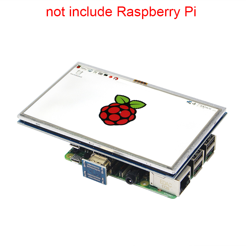 5 tommer raspberry  pi 4 model b touchscreen tft lcd display modul + akrylholder kompatibel til raspberry  pi 4 model b /3b+/3b