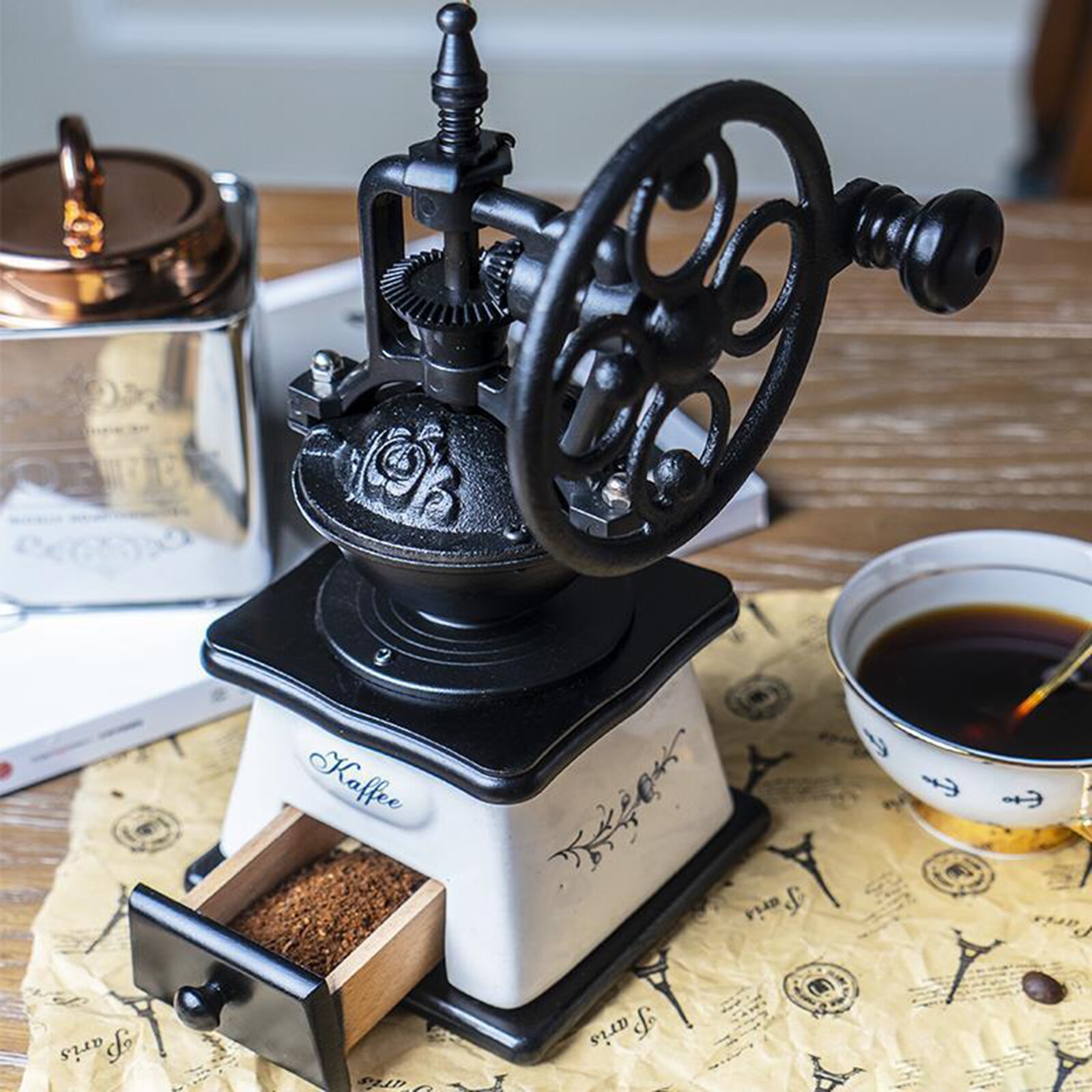 Hand Crank Coffee Grinder Small Coffee Mill Grinding Machine for Nuts Herb Grains