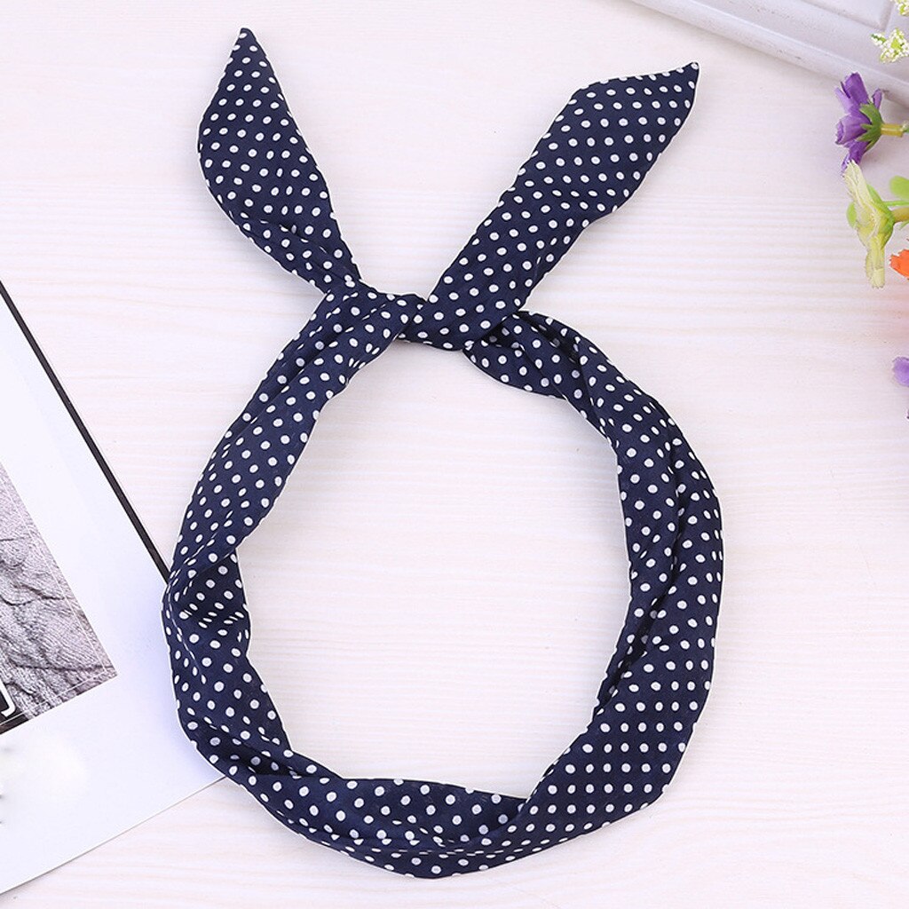Diadema para el pelo ajustable con dibujos animados y lazo para niñas, banda multiusos para el cabello con alambre de metal, cinta para el pelo con estampado para mujeres, bonito turbante con lazo cruzado