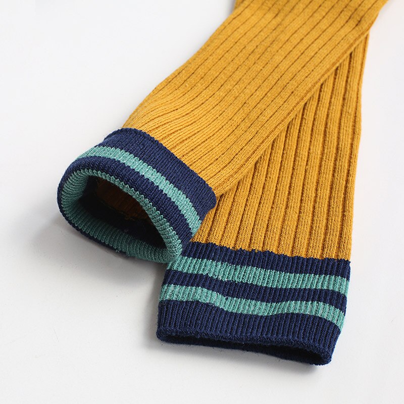 Baumwollsocken für freundlicher, lässige gestreifte schulsocken, kniehoch, aus weicher, atmungsaktiver baumwolle, für jungen und mädchen, lange socken über dem knie