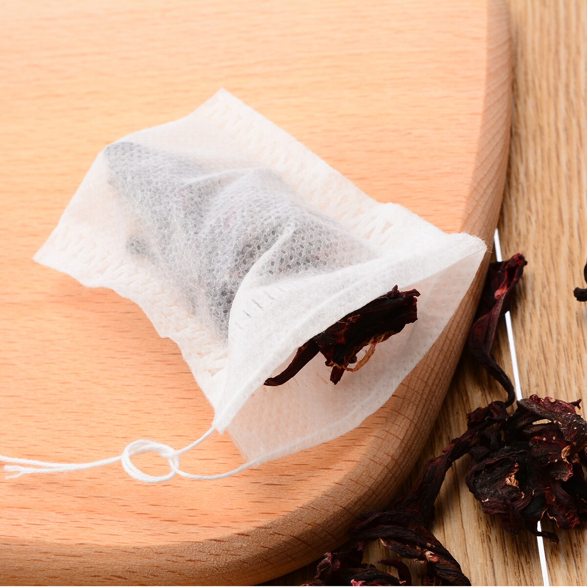 100pcs Non-woven Fabrics Empty Tea Bags String Heat Seal Filter Paper Herb Tea Bags 55*70mm Tea Making Tool