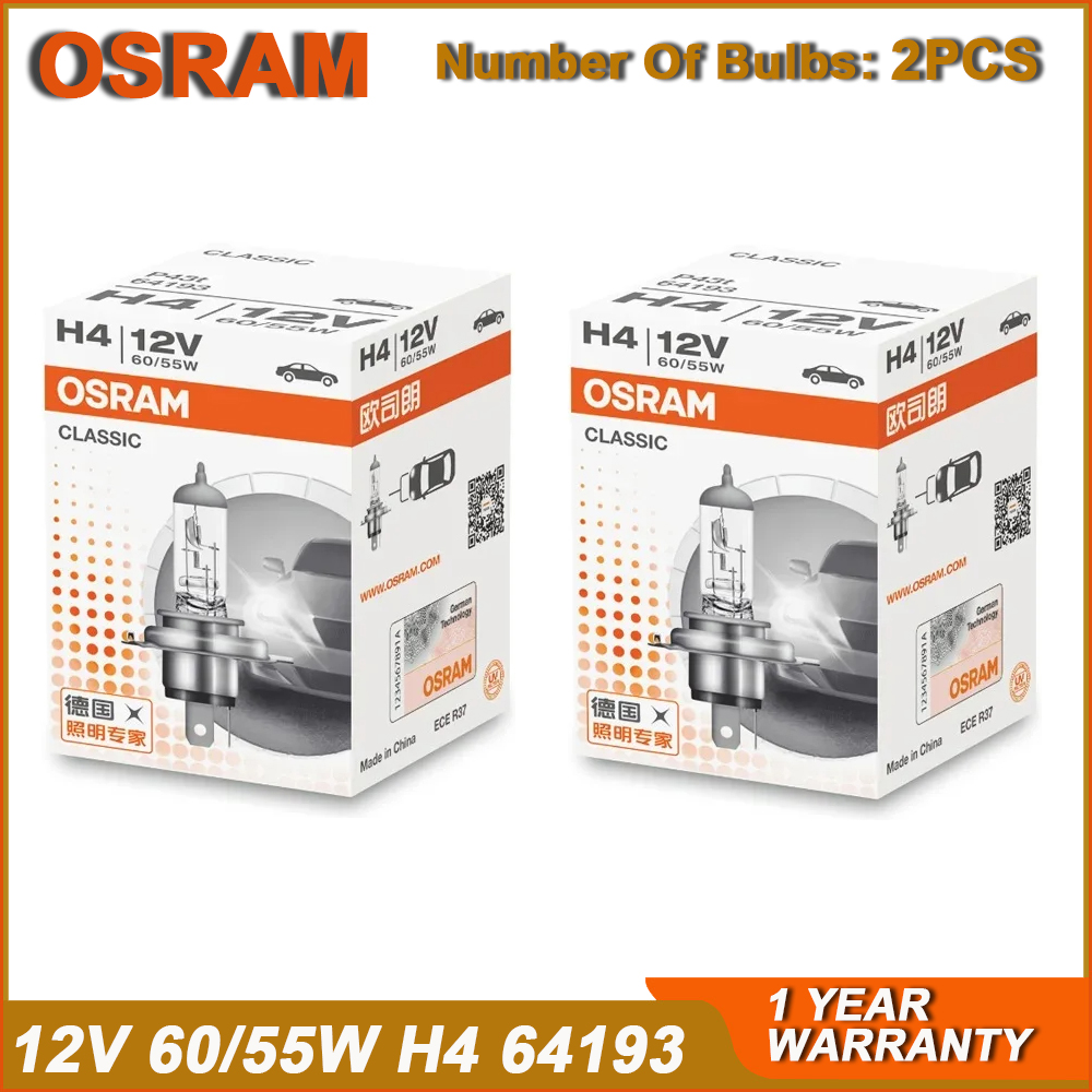 Osram original  h1 h4 h3 h7 standard forlygte 12v 55w 100w 3200k lysdæmpende tågelygte med høj/lav lysstråle bil halogenpære oem  (2 stk.): Dyb blå
