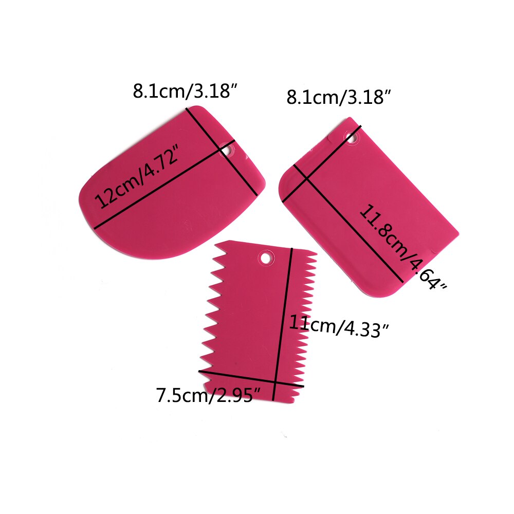 3 stuks/partij roomschraper onregelmatige tanden rand diy schraper taartdecoratie fondant gebak uitstekers bakspatels gereedschap