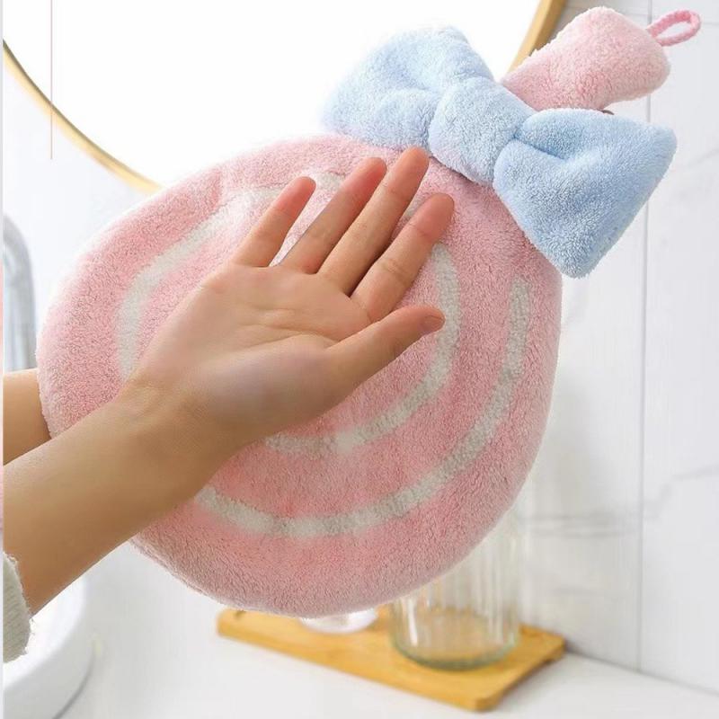 Cartoon Handdoek Zacht Absorberend Koraalfluweel Geborduurd Huidvriendelijke Microfiber Lolly Afveegdoek Voor Keukenbadkamer