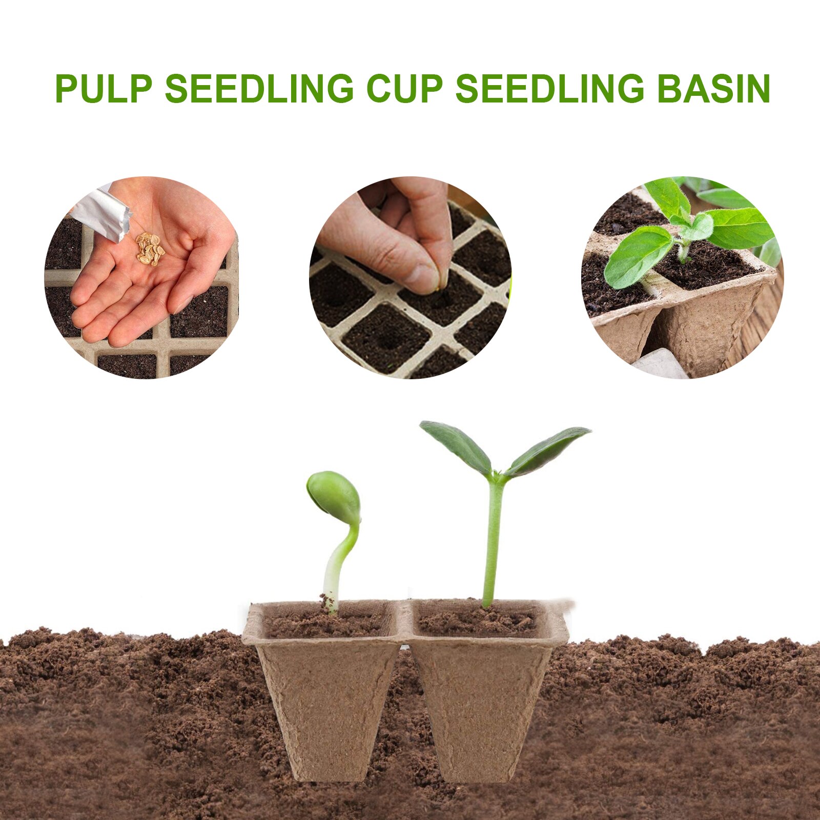 12 Cell Eco-friendly Biodegradable Seedling Starter Trays Planting Germination Seedlings Starter Trays for Vegetable Flower Kit
