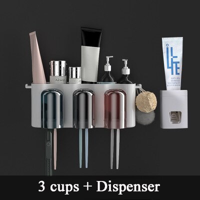 Badkamer Accessoires Tandenborstelhouder Badkamer Decor Tandpasta Dispenser Badkamer Organizer Accessoires Set Met Cup: D Toothbrush Holder