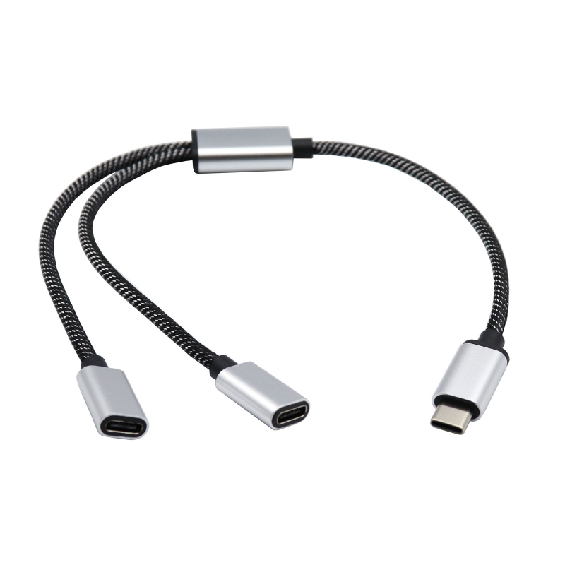 USB C mannelijk naar dubbel USB C vrouwelijk splittersnoerconverter Meerdere hubs USB C-poort Hublader Power Split-adapter