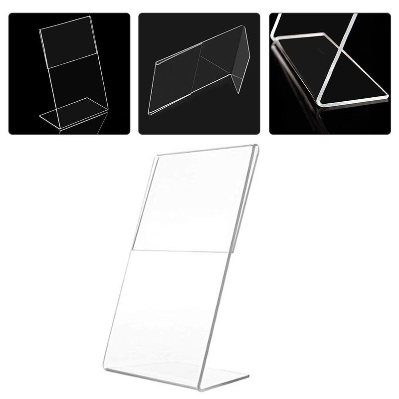 A6 Transparent Acrylic Display Stand Desk Shelf Box Display Card Office Accessories Business Stand Desktop Holder Storage