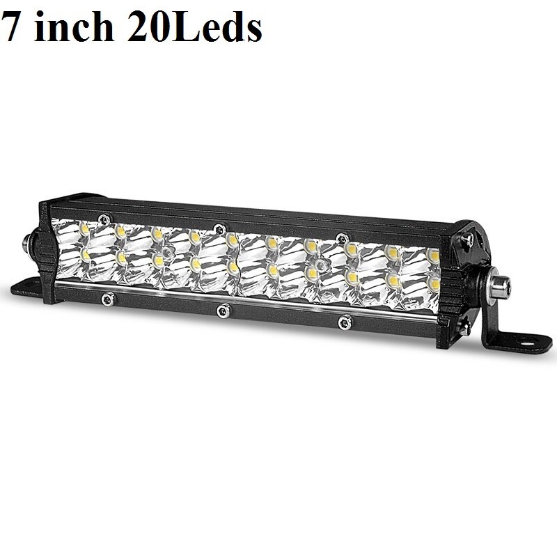 Racbox Ultra Slanke Led Licht Bar Dual Rij 7 13 20 Inch Spot Flood Beam Led Verlichting Voor Suv uaz Off Road Atv Offroad 12V 24V: 7 inch Spot Beam