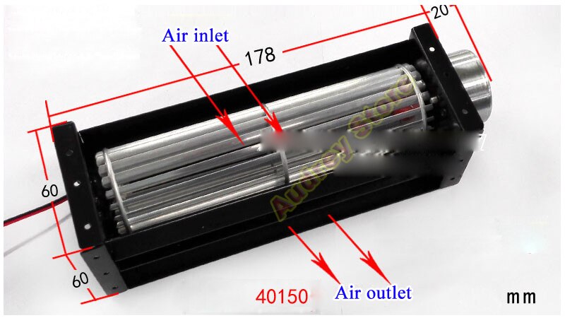 12V 24V brushless 40 Cross flow fan Small roller air blower