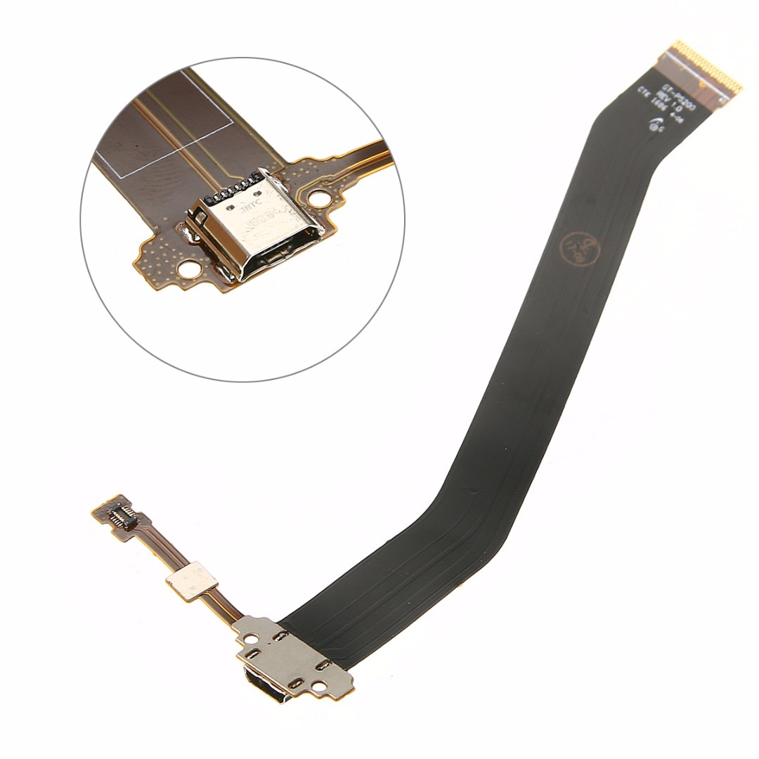 Cargador USB de para Samsung Galaxy Tab 3 10,1 P5200 P5210, puerto de carga con micrófono y Cable flexible