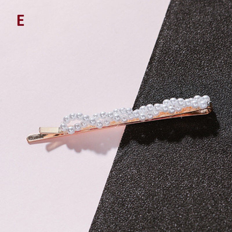 Korean Pearl Hair Clip for Women Barrette Hair Pins Barrettes Jewelry BB Hair Clips for Girls Styling Accessories: E