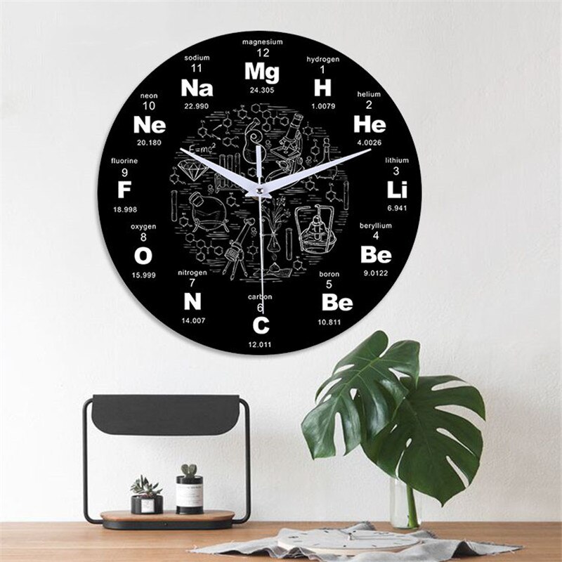 Acrylic Astronomical Digital Wall Clock Living Room Office Wall Decorative Quartz Silent Clock Chemical Symbols Clock