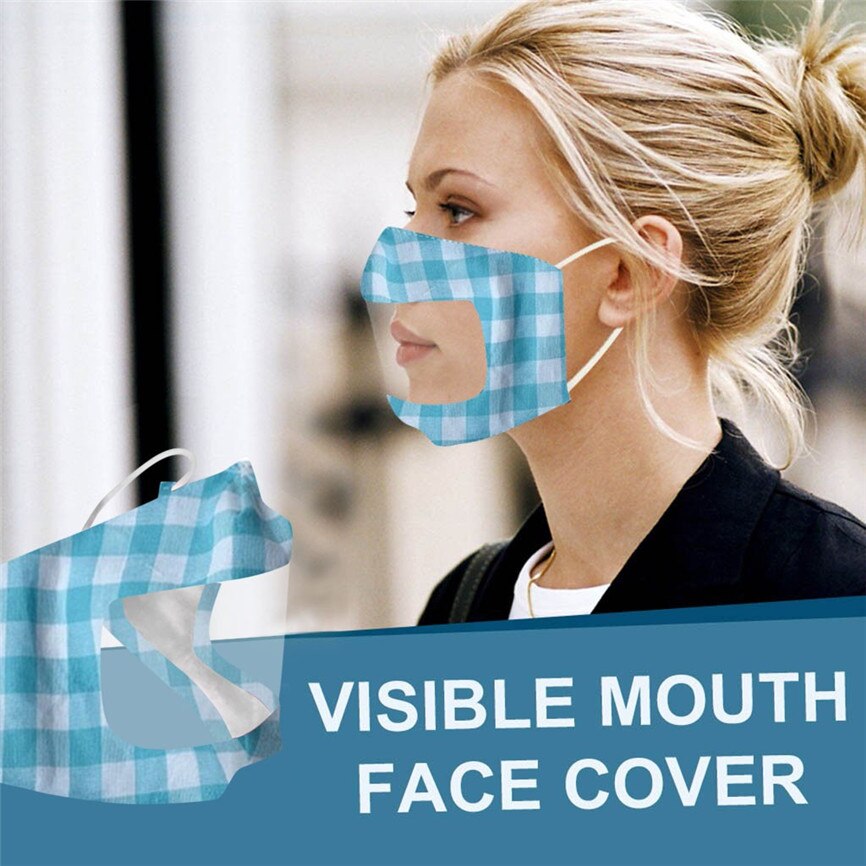 woman Lip transparent print Lip Visual Shield Splash Transparent Plastic Safety Shields Visible Expression For Faces Protection