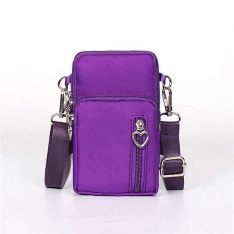 Woman Messenger Bag Mini Shoulder Bag Diagonal Multi-Function Mobile Phone Bag Outdoor Earphone Pouch Sports Bag: Purple S