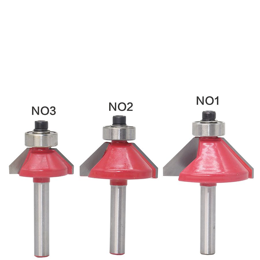 1 pc 6mm Shank 45 Graden Afschuining Frezen Rand Vormen Router Bit Met Kogellager Tungsten Twee Fluit frezen Voor Hout