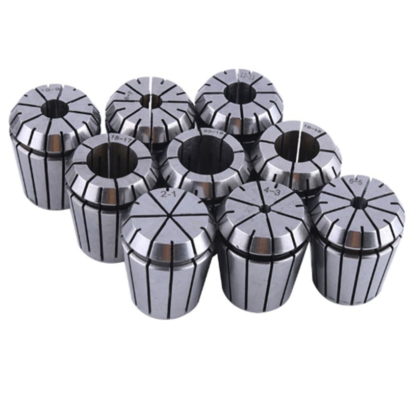 9pcs ER32 Spring Collet chuck Set for CNC Workholding Engraving Machine and Milling Lathe Tool 2/4/6/8/10/12/16/18/20mm Collets