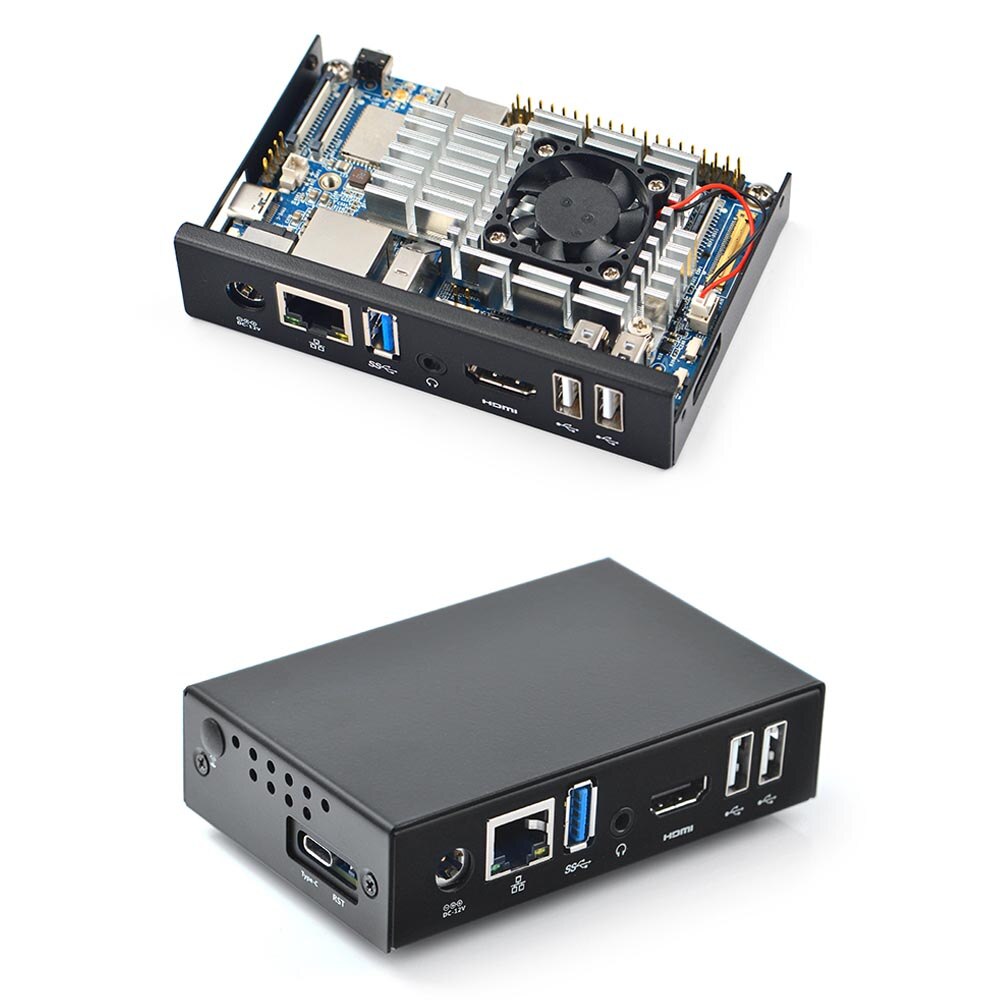 Dissipateur de chaleur NanoPC-T4 avec ventilateur, boîtier en métal, support pour PWM auto-réglage Android Ubuntu