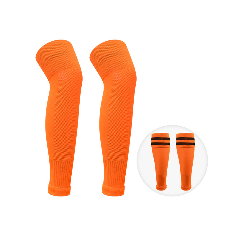 Fotbollsstrumpor för vuxna, vadstrumpor över knä, fotbollsleggings, barn, andningsbara sportknäskydd, benskydd, knäledsskydd: 3xs / Orange