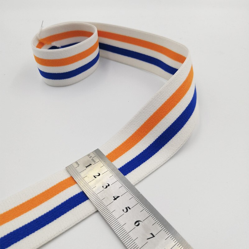 1M Elastic Bands 4cm Wide Grain Trousers Elastic Ribbon Waistband Colorful Stripe Rubber Band 40mm Webbing Bags Sewing Cloth: 8