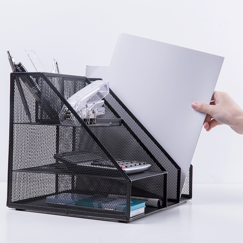 Deli metall filfack skrivbordsdatalagring ram organisatör galler multifunktion metall galler dokumentfack kontor skolmaterial