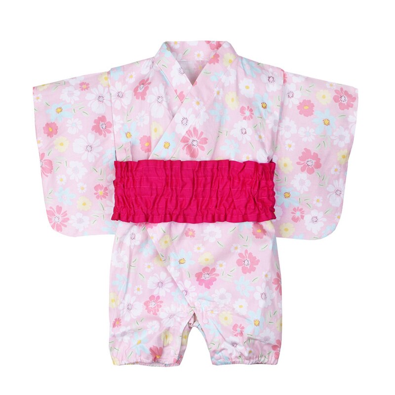 Yukata-Conjunto de ropa tradicional japonesa para niños, mono con estampado de animales, Kimono Retro asiático, mono Obi: Color3 / 70CM