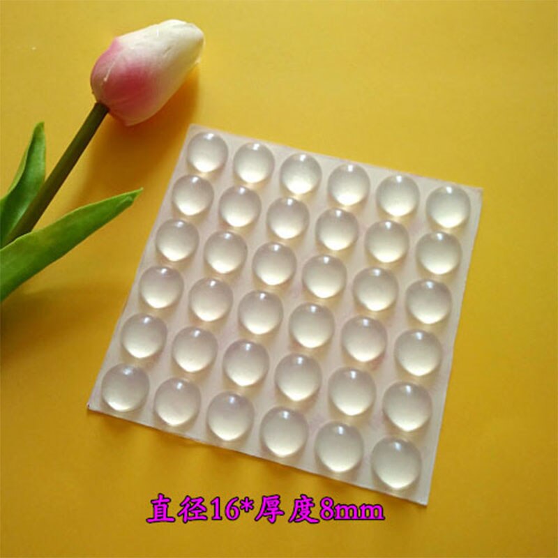 16pcs 16mm*8mm transparent self adhesive soft anti slip bumpers silicone rubber feet pads great silica gel shock absorber