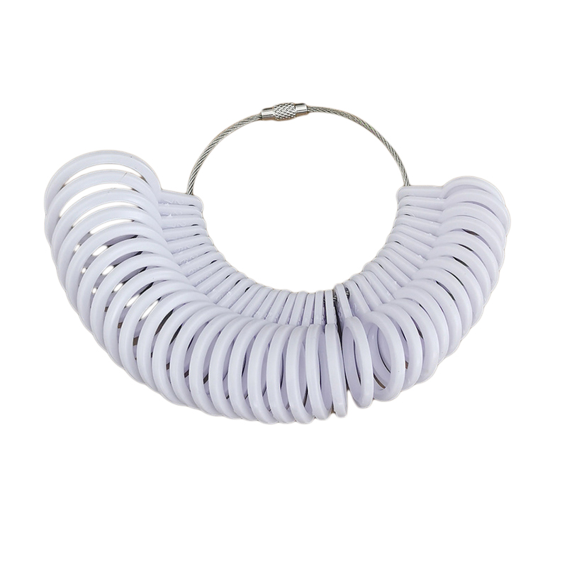 Fingerring metalmålermålerværktøj måler størrelse til smykkeværktøj: Hvid