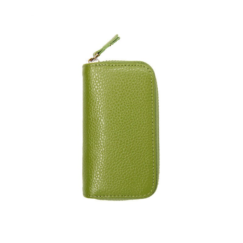 Cartera para llaves de cuero Pu a la de , organizador de negocios, funda para ama de llaves, llaveros, carteras para hombre y mujer, bolsa para llaves de coche de bolsillo: green