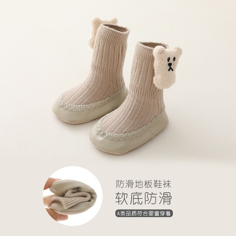 Otoño calcetines de bebé de invierno para niñas NIÑOS Calcetines hasta la rodilla calcetín largo mantener los bebés Niño en primer lugar los caminantes zapatos Casuales: khaki / 0-6M